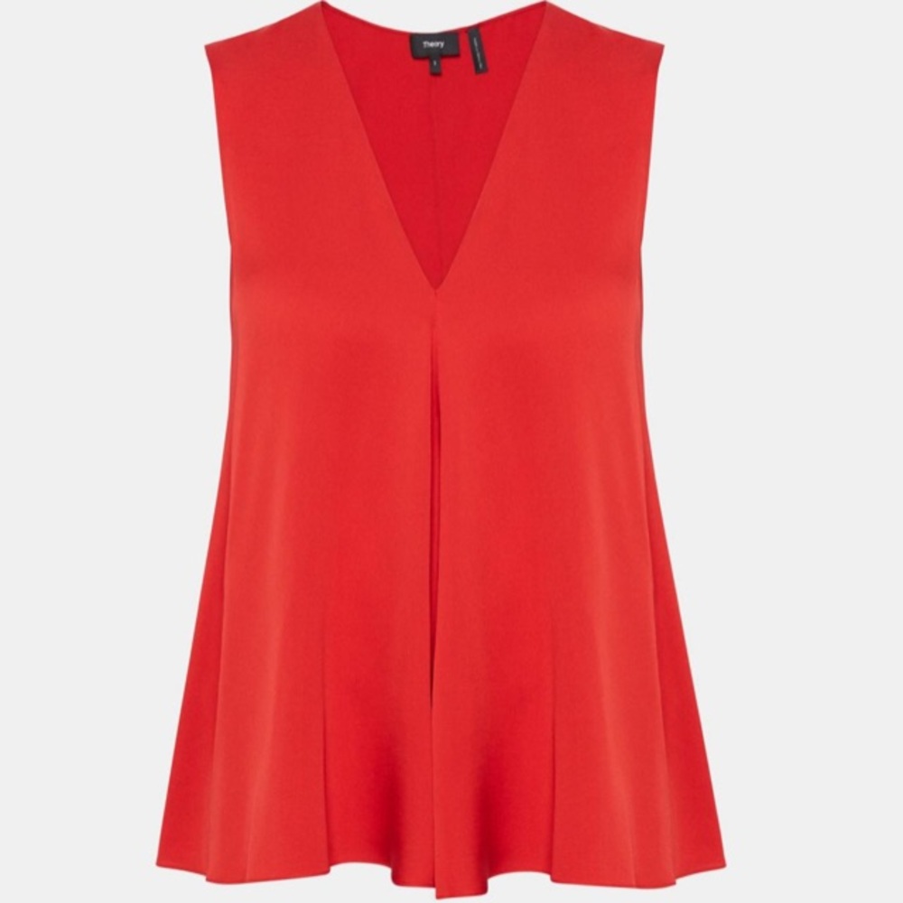 NWT Theory red silk blouse